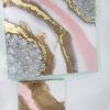 Geode Inspired Baby Pink-White-Gold Mini Art - Shelf/ Mantle Decor  $75 - Image 7