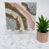 Geode Inspired Baby Pink-White-Gold Mini Art - Shelf/ Mantle Decor  $75