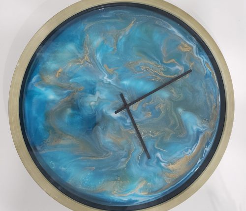 Blue marble effect Clock