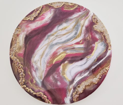 Geode Inspired Abstract Customized Table Top/ Wall Art/ Clock/ Tray 16"   $230