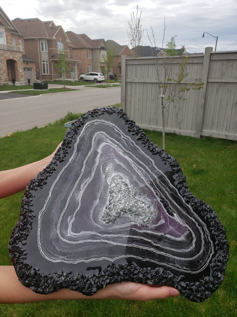 Amethyst Inspired Resin Geode Table Top / Wall Art / Functional Artwork  -      $320 - Image 5
