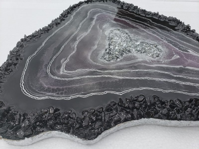 Amethyst Inspired Resin Geode Table Top / Wall Art / Functional Artwork  -      $320 - Image 2
