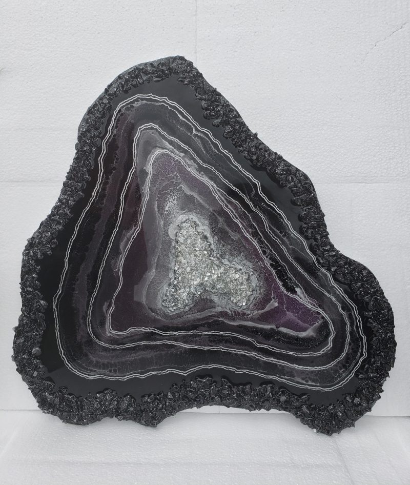 Amethyst Inspired Resin Geode Table Top / Wall Art / Functional Artwork  -      $320 - Image 3