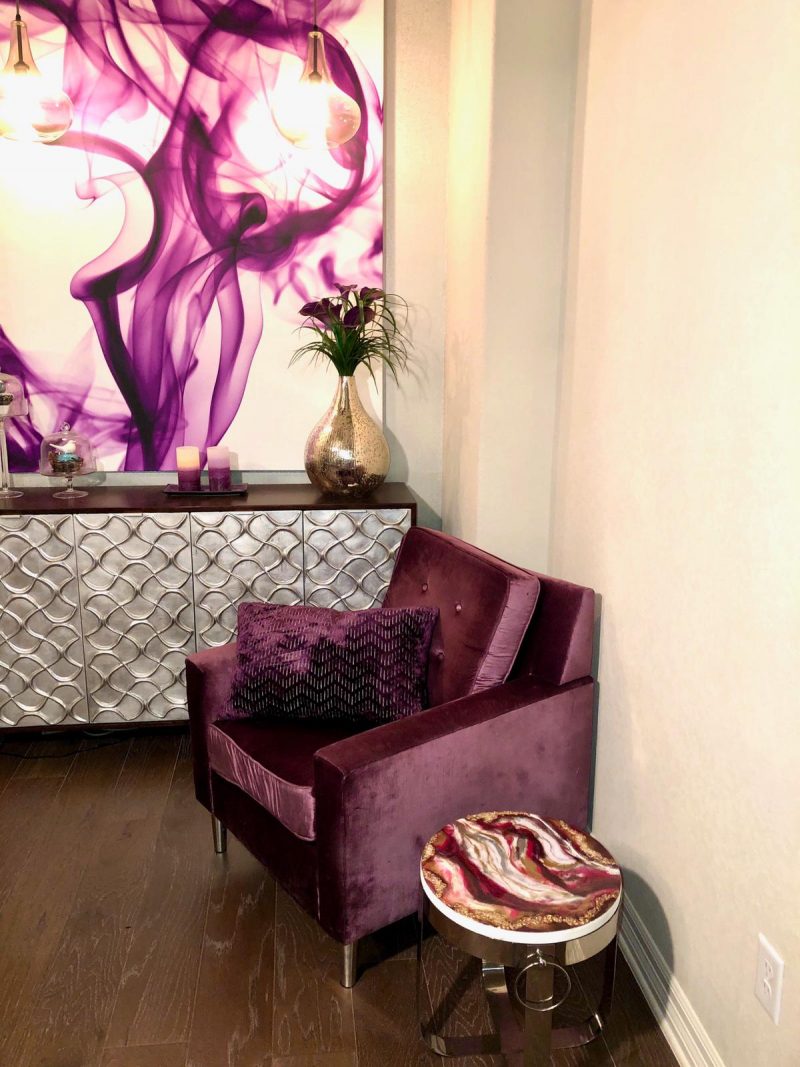 Geode Inspired Abstract Customized Table Top/ Wall Art/ Clock/ Tray 16"   $230 - Image 3
