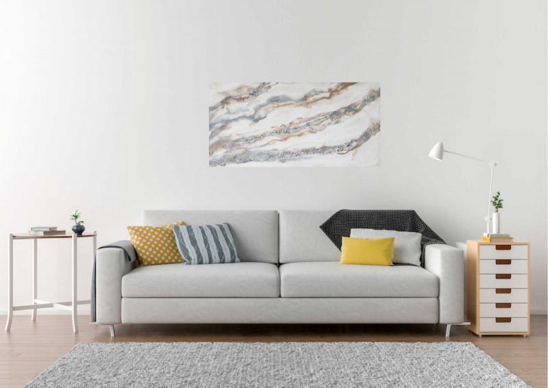 Resin Abstract Waves Wall Art  With Fireglass in your Choice Of Colors         $160 - Image 3