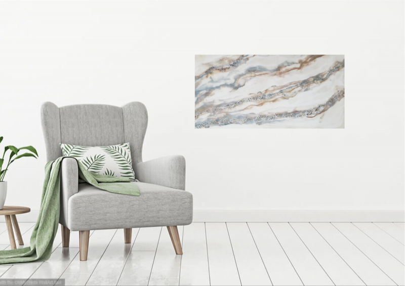 Resin Abstract Waves Wall Art  With Fireglass in your Choice Of Colors         $160 - Image 4