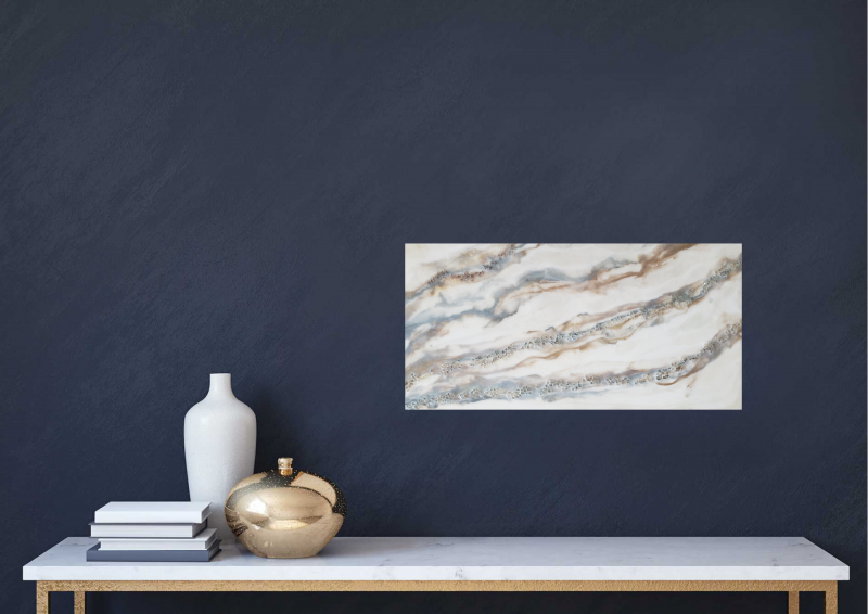 Resin Abstract Waves Wall Art  With Fireglass in your Choice Of Colors         $160 - Image 6