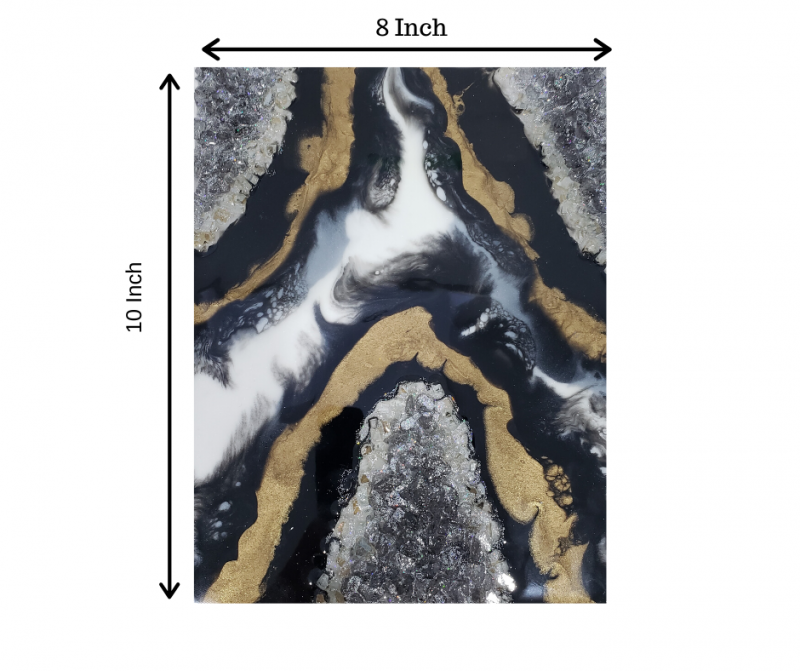 Black-White-Gold Geode Mini Artwork - Shelves/ Bookcase Styling        $85 - Image 2
