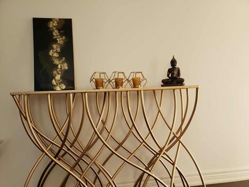Black And Gold Elegant Resin Wall Painting - Choose Your Own Colors   $100 - Image 5