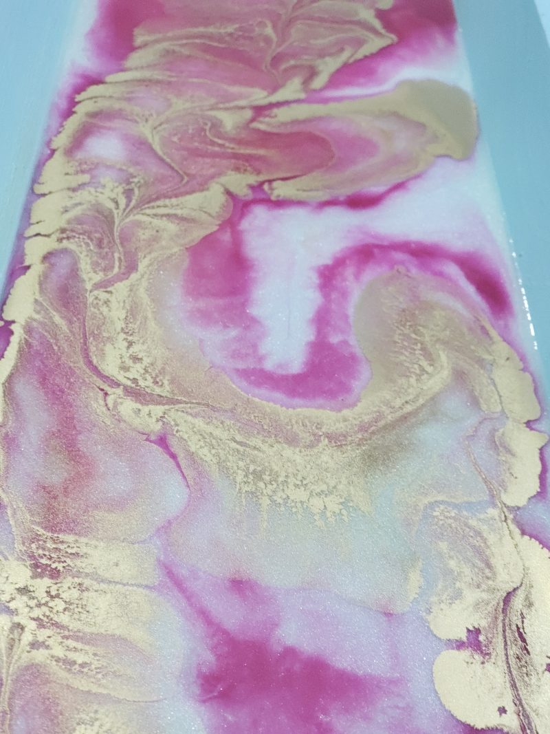 Wooden Resin Tray | Magenta-Gold-White - Image 4
