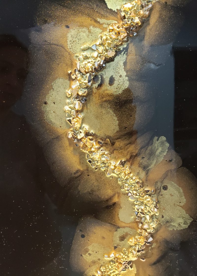 Black And Gold Elegant Resin Wall Painting - Choose Your Own Colors   $100 - Image 6