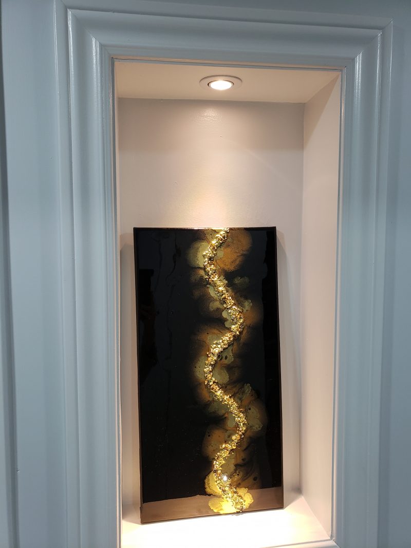 Black And Gold Elegant Resin Wall Painting - Choose Your Own Colors   $100 - Image 3