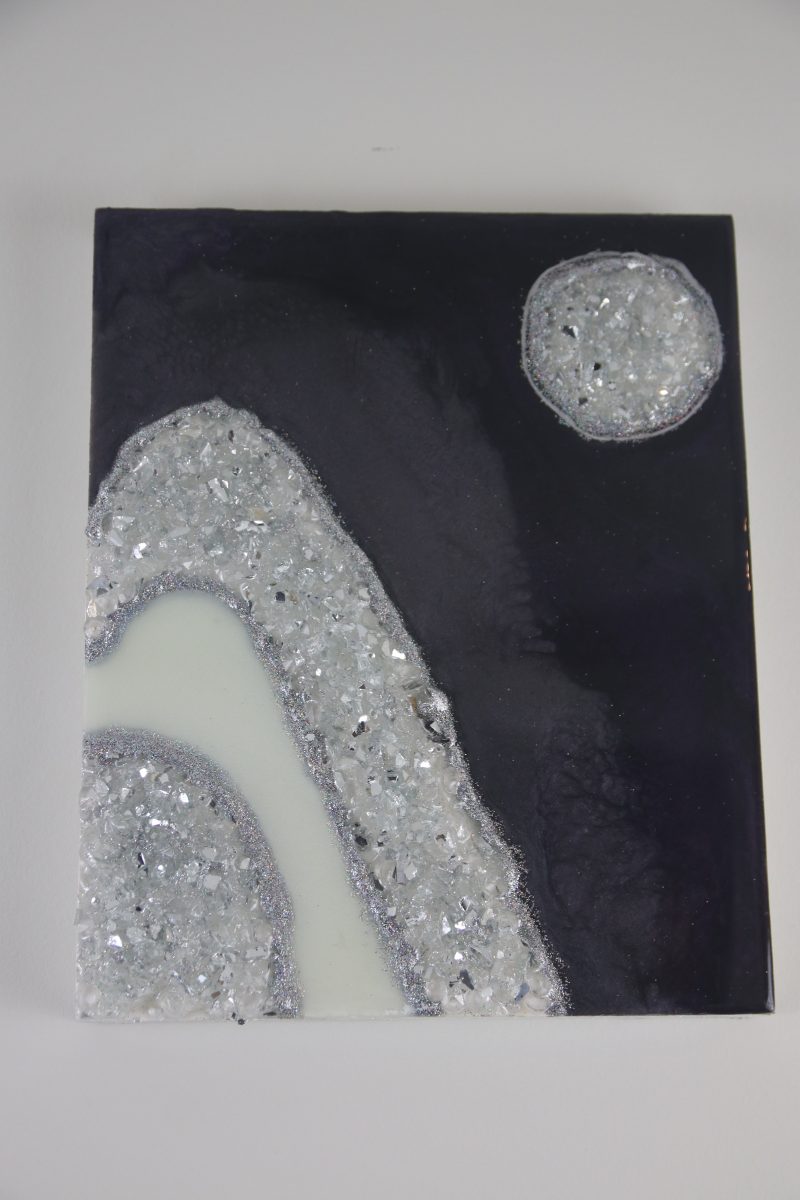 Purple geode resin painting 8x10" - Image 2