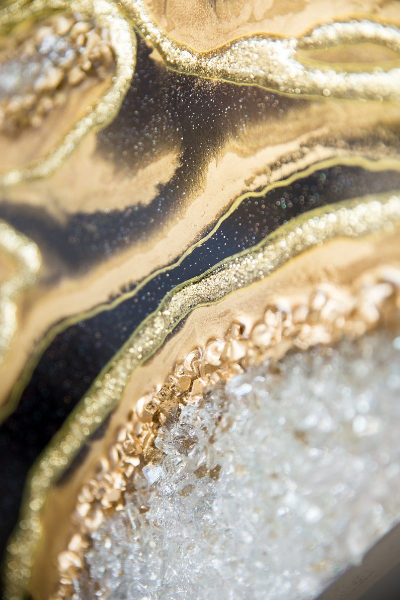 Black and Gold Resin Luxurious Geode Wall Artwork/Shelf Decor    $240 - Image 3