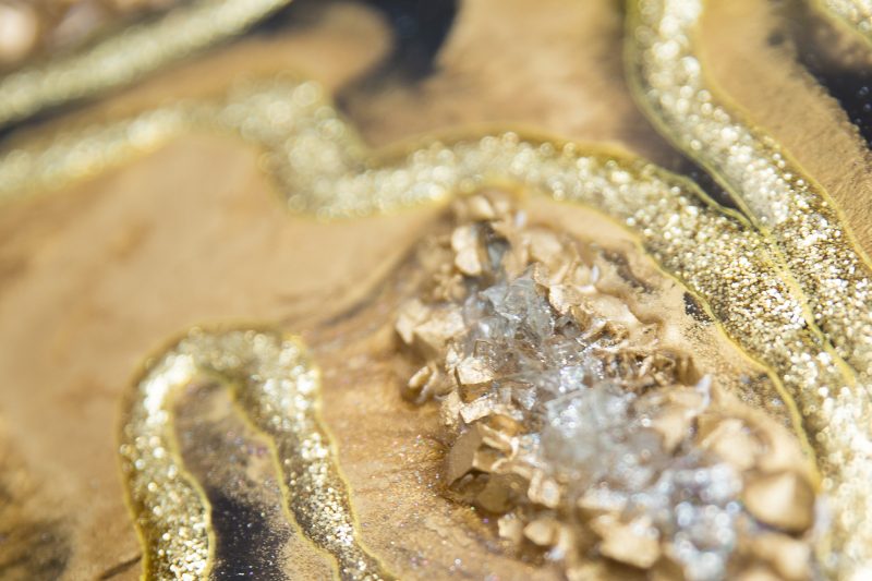 Black and Gold Resin Luxurious Geode Wall Artwork/Shelf Decor    $240 - Image 4