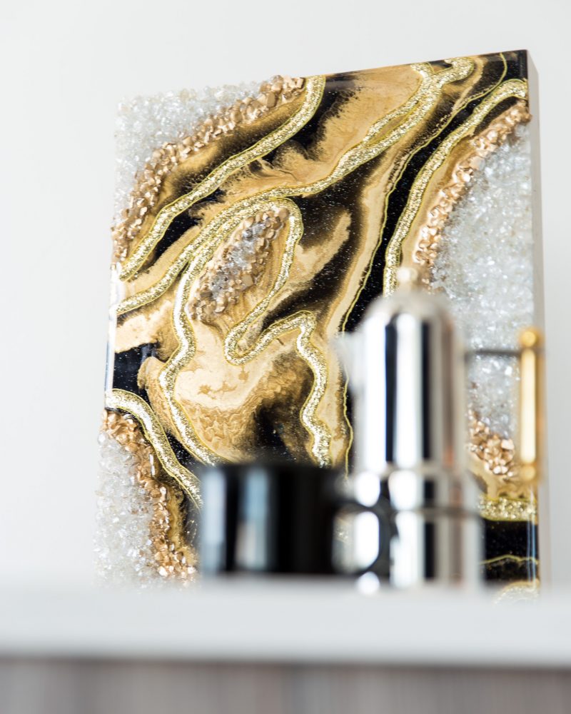 Black and Gold Resin Luxurious Geode Wall Artwork/Shelf Decor    $240 - Image 5