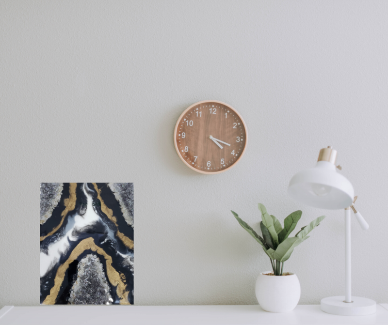 Black-White-Gold Geode Mini Artwork - Shelves/ Bookcase Styling        $85 - Image 5