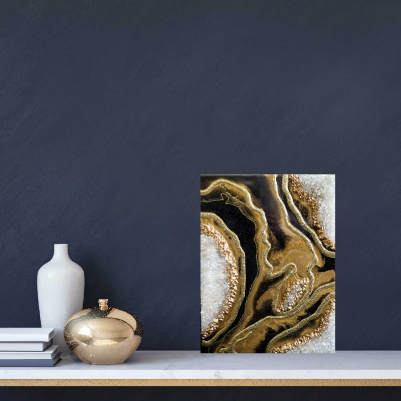 Black and Gold Resin Luxurious Geode Wall Artwork/Shelf Decor    $240 - Image 7