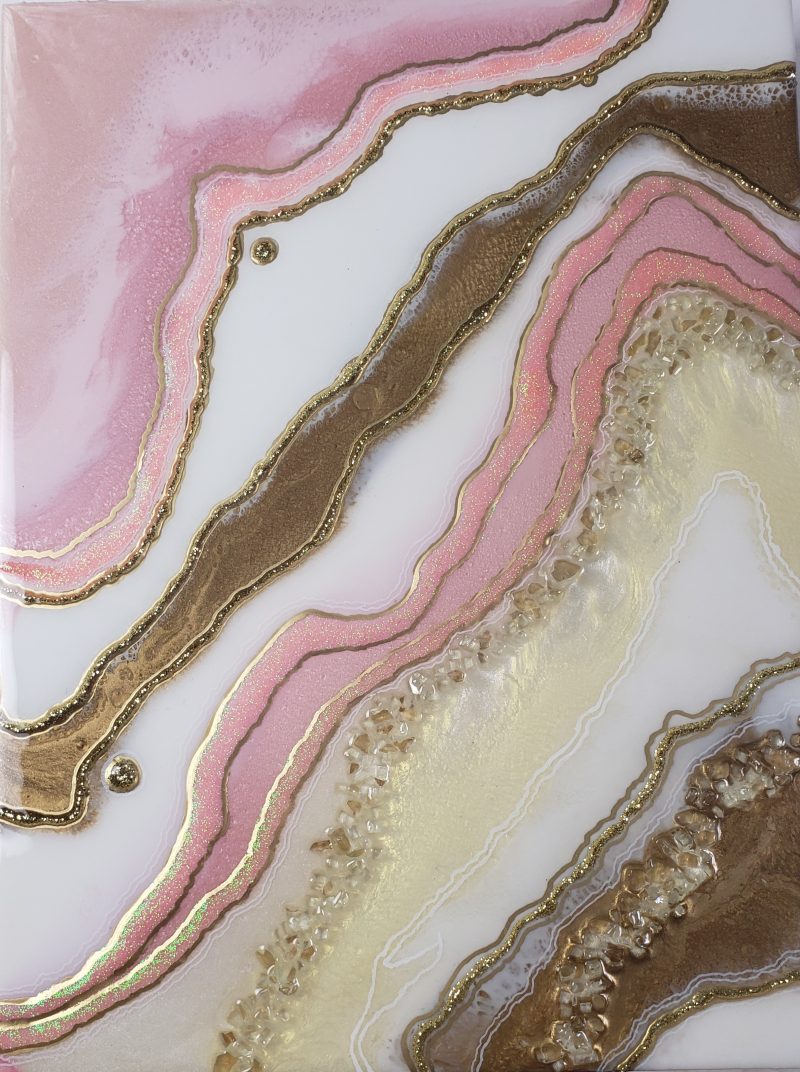 Pink White and Gold Geode Inspired Geode Wall/Shelf Decor           $190 - Image 8
