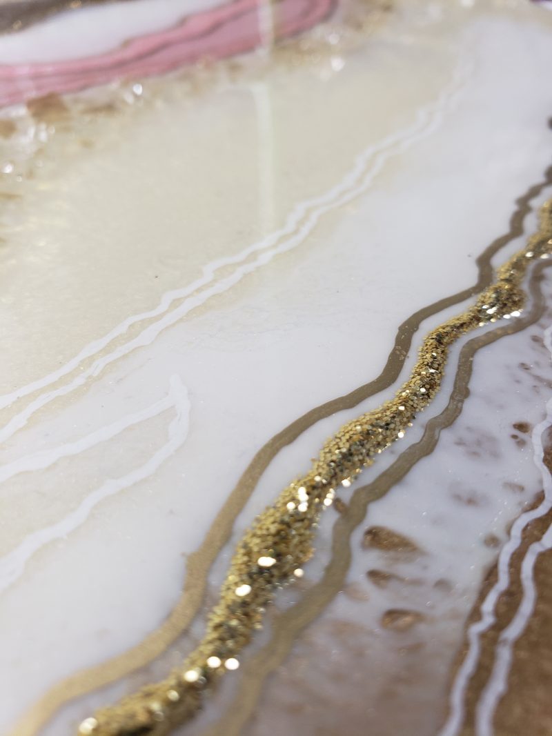 Pink White and Gold Geode Inspired Geode Wall/Shelf Decor           $190 - Image 7