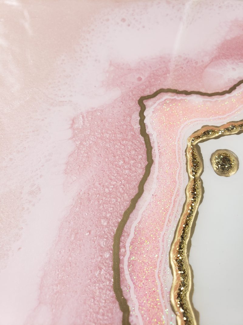 Pink White and Gold Geode Inspired Geode Wall/Shelf Decor           $190 - Image 6