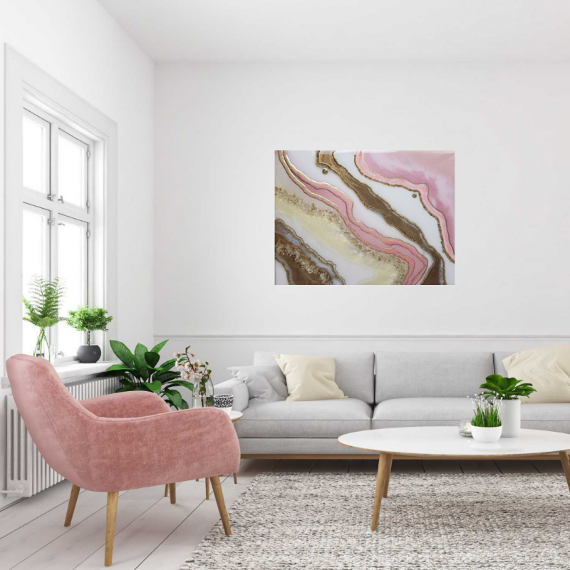 Pink White and Gold Geode Inspired Geode Wall/Shelf Decor           $190 - Image 3