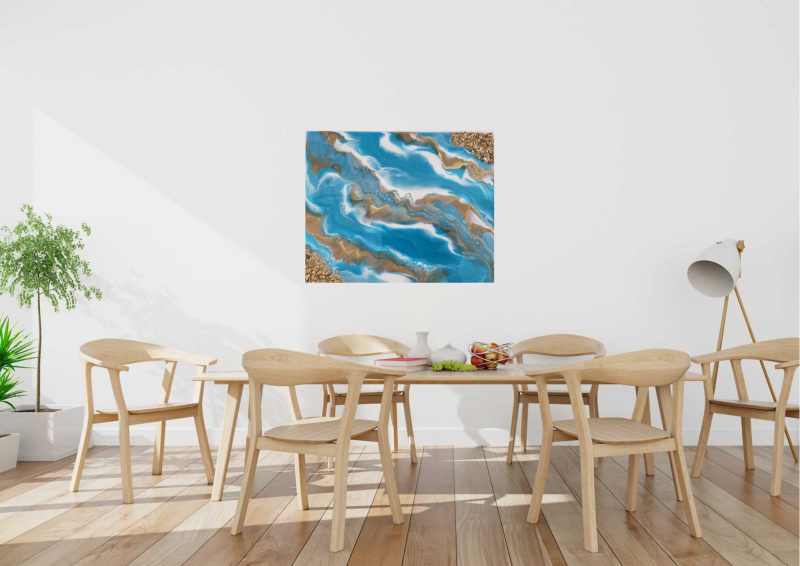 Blue Wavy Geode Wall Art 8x10"- Home Decor - Image 5