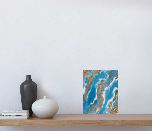 Blue Wavy Geode Wall Art 8x10"- Home Decor