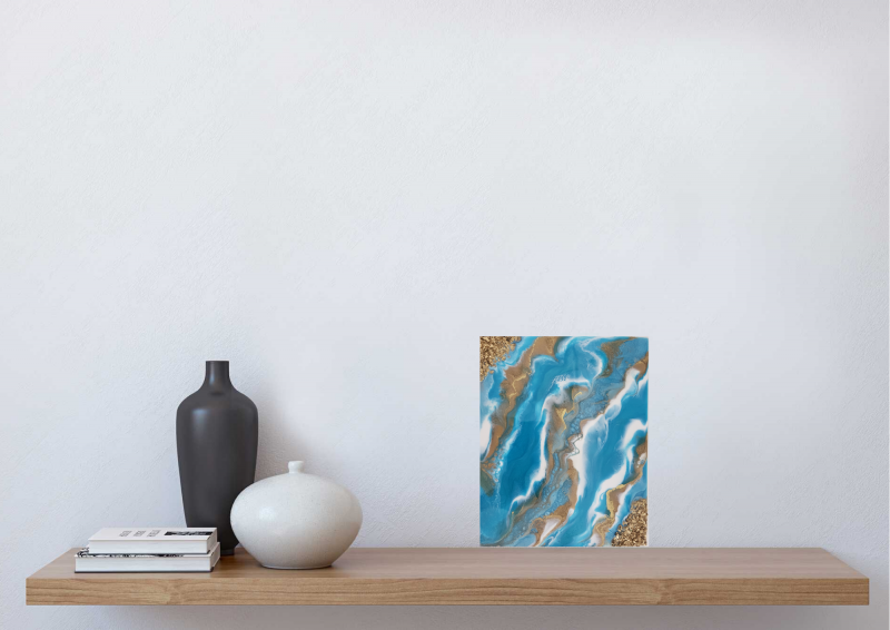 Blue Wavy Geode Wall Art 8x10"- Home Decor