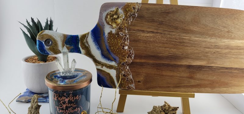 Geode Inspired Resin charcuterie board/ Cheese Board - Glam Home accents / Functional Art / Housewarming Gift / Kitchen décor - Image 6