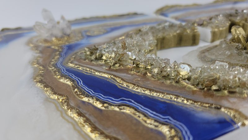 Blue and gold Geode Wall Art Diptych (2 Pieces) - Image 11