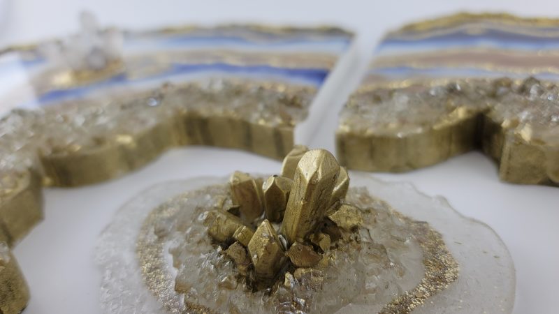 Blue and gold Geode Wall Art Diptych (2 Pieces) - Image 10