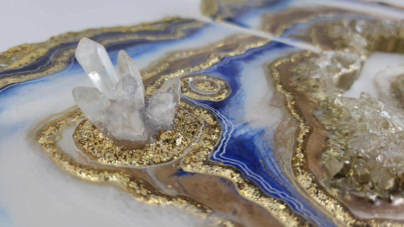 Blue and gold Geode Wall Art Diptych (2 Pieces) - Image 9