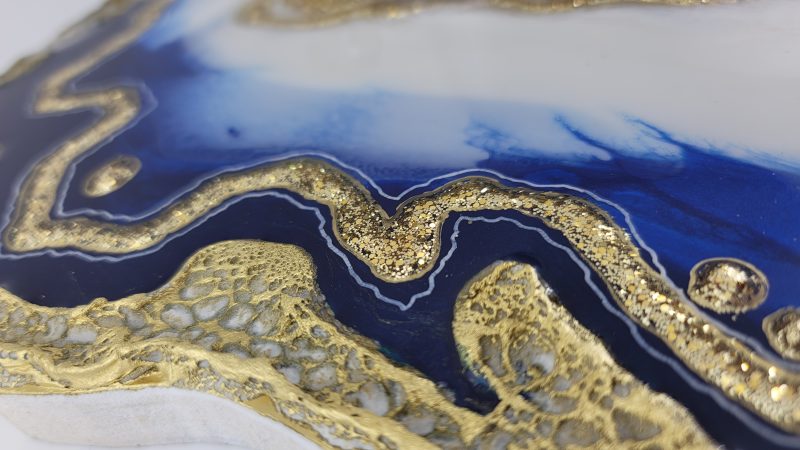 Blue and gold Geode Wall Art Diptych (2 Pieces) - Image 8