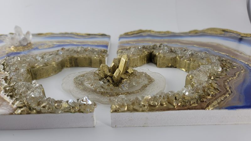 Blue and gold Geode Wall Art Diptych (2 Pieces) - Image 6