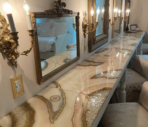 Large Geode Inspired Resin Artwork -Vanity table/Wall Art - Usable Art  $460
