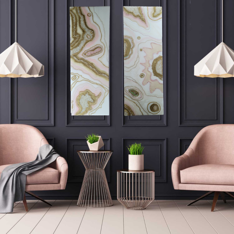 Large Geode Inspired Resin Artwork -Vanity table/Wall Art - Usable Art  $460 - Image 7