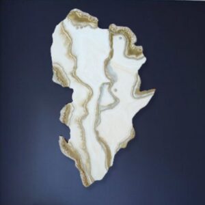 Large free form resin geode wall painting or coffee table top