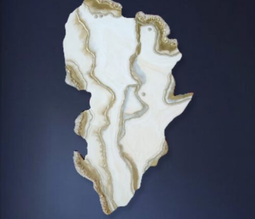 Large free form resin geode wall painting or coffee table top