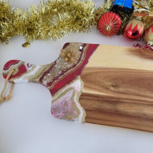 Geode Inspired Resin charcuterie board/ Cheese Board - Functional Art / Housewarming Gift