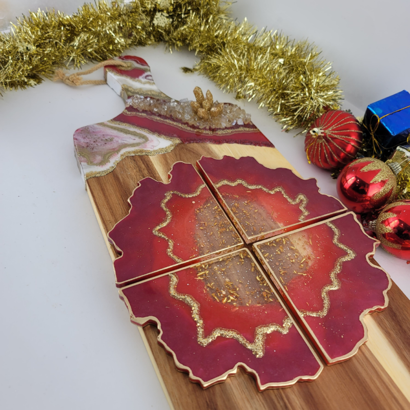 Geode Inspired Resin charcuterie board/ Cheese Board - Functional Art / Housewarming Gift - Image 5