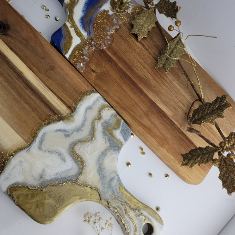 Geode Inspired Resin charcuterie board/ Cheese Board - Functional Art / Housewarming Gift - Image 2