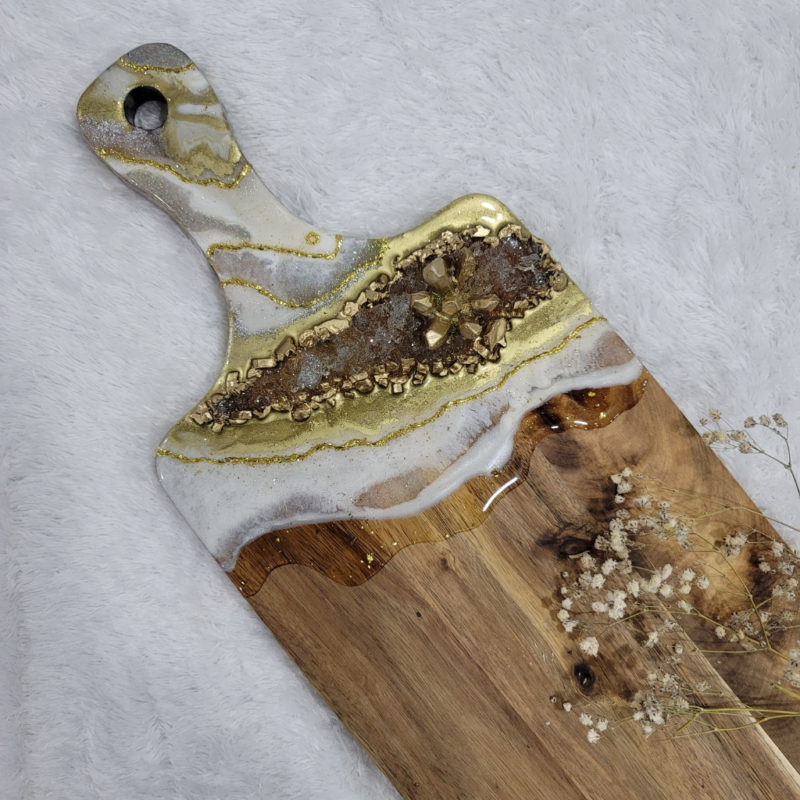 Geode Inspired Resin charcuterie board/ Cheese Board - Functional Art / Housewarming Gift - Image 3