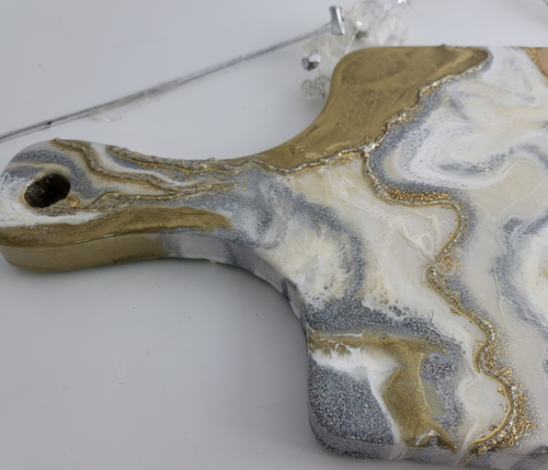 Geode Inspired Resin charcuterie board/ Cheese Board - Functional Art / Housewarming Gift