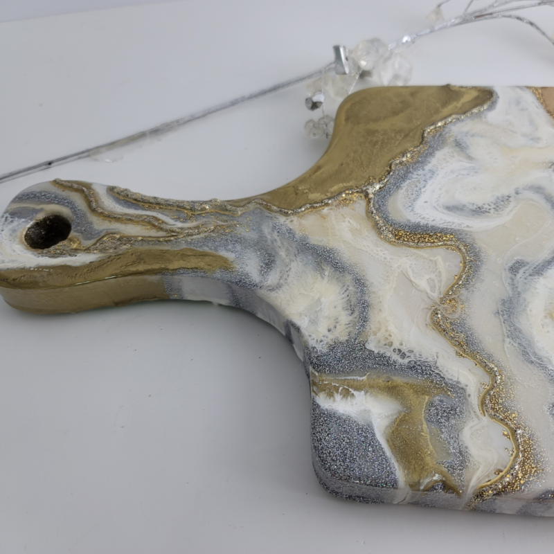 Geode Inspired Resin charcuterie board/ Cheese Board - Functional Art / Housewarming Gift