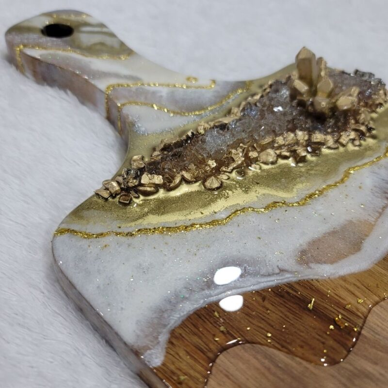 Geode Inspired Resin charcuterie board/ Cheese Board - Functional Art / Housewarming Gift - Image 4