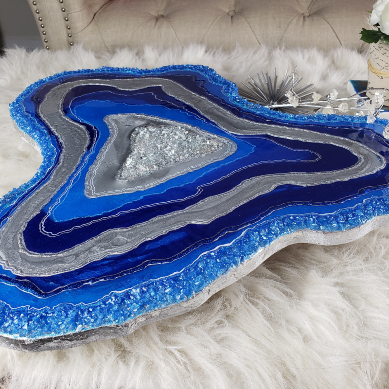 Custom Resin Geode Table Top/ Side Table / End Table / Coffee Table  - $400 - Image 3